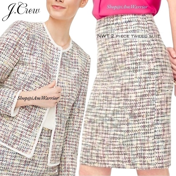 J.Crew NWT confetti fringe tweed collarless blazer + skirt set *shop@iamwarrior - Picture 4 of 12